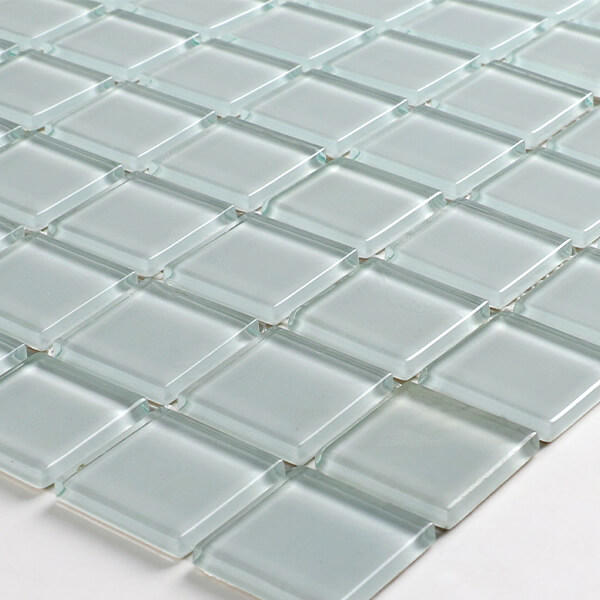 crystal glass mosaic tile pool white