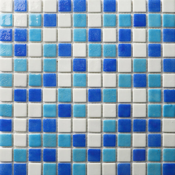 25x25mm Square Euro Glass Blend Blue GIOL4001