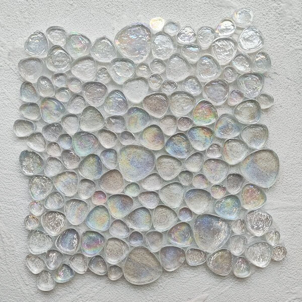 Pebble Glass Iridescent White GZOF1901