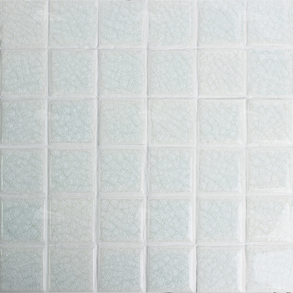 48x48mm ice crackle ceramic pool tile white