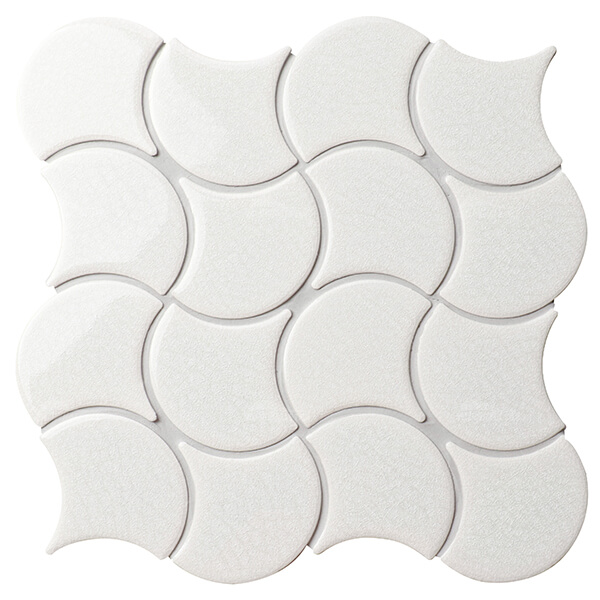 Fish Scale Wave Pattern White BCZ210-B