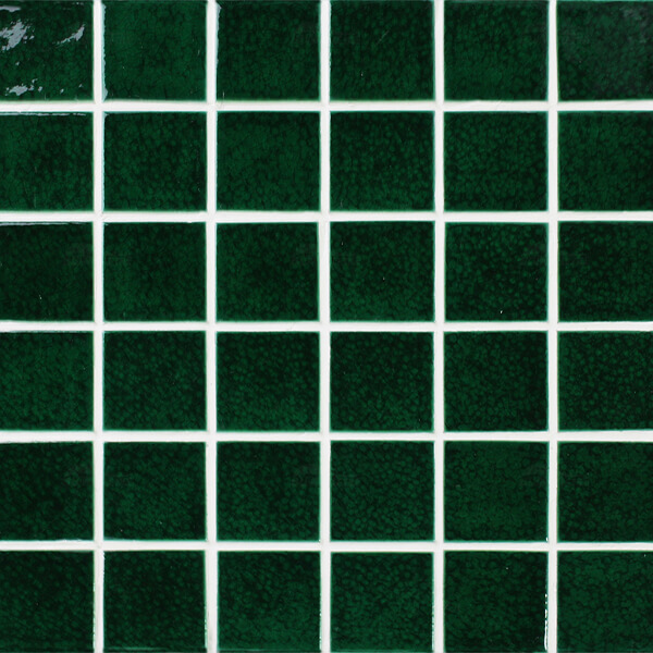 48x48mm Heavy Ice Crackle Surface Square Glossy Porcelain Green Pool Tile