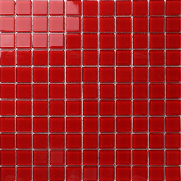 crystal glass red pool tile