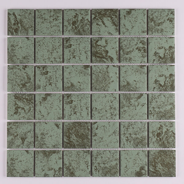 48x48mm inkjet porcelain marble look green sukabumi bali pool tile KOF8701