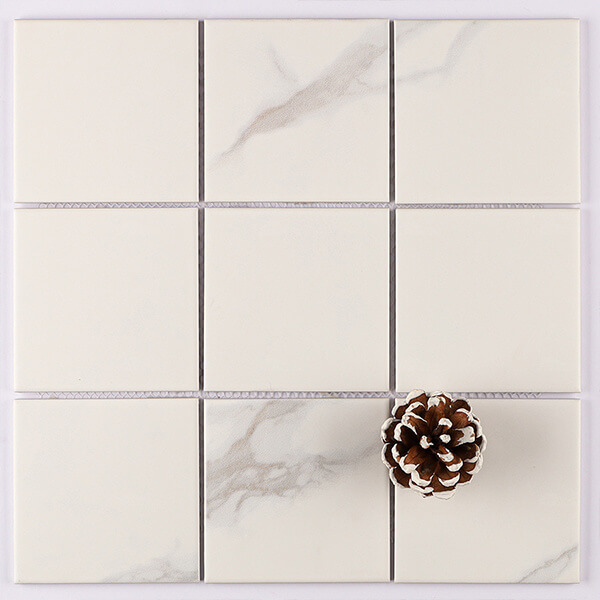 97x97mm inkjet porcelain marble look carrara white pool tile MOF8901