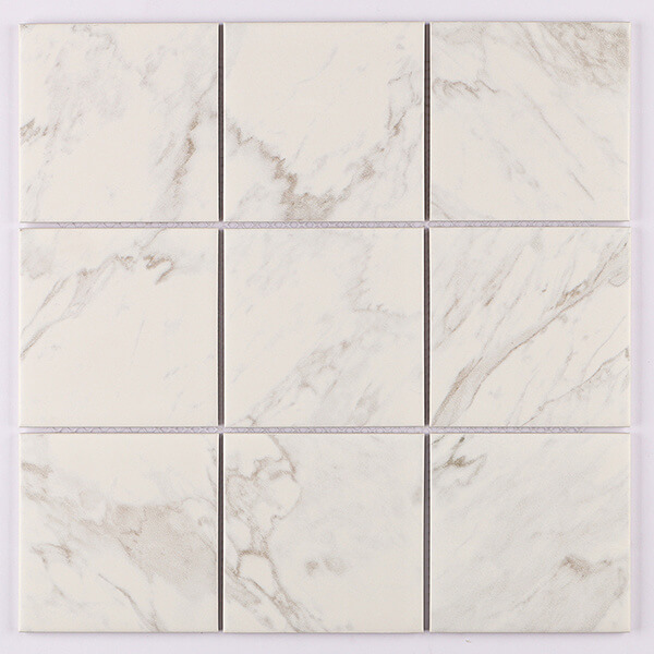 97x97mm inkjet porcelain marble look carrara white pool tile MOF8903