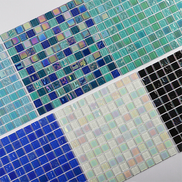 iridescent pool tile