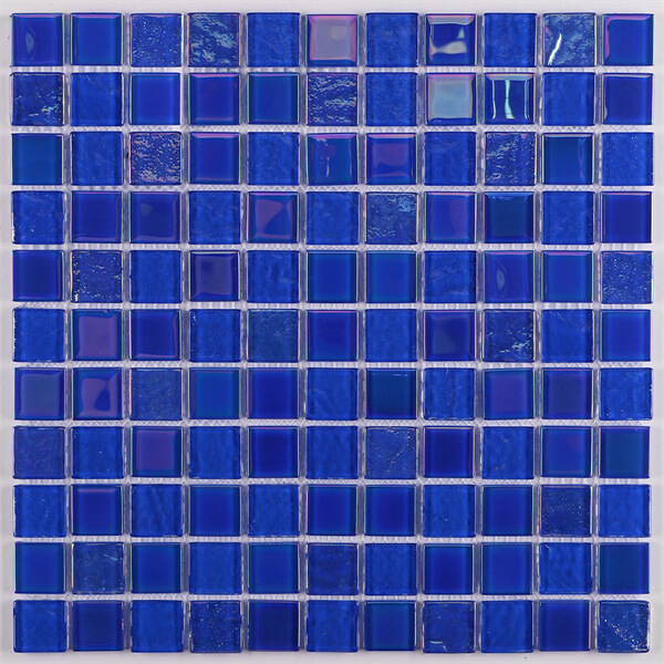 25x25mm Square Crystal Glass Iridescent Cobalt Blue GIOL1601