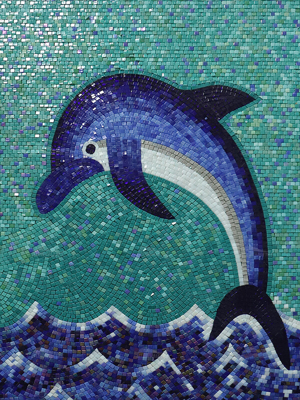 pool tile mosaic dolphin