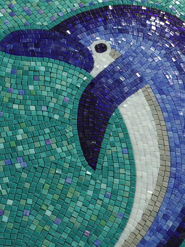 dolphin pattern mosaic artwork for pool