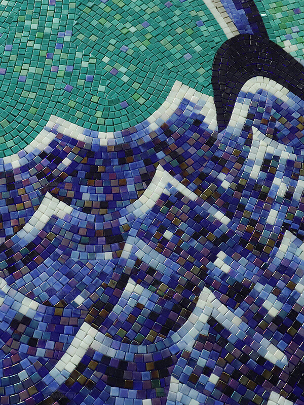 hot melt glass mosaic art dolphin pattern