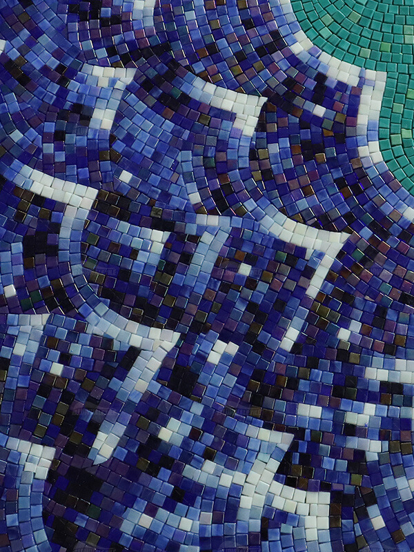 wave pattern pool mosaic art