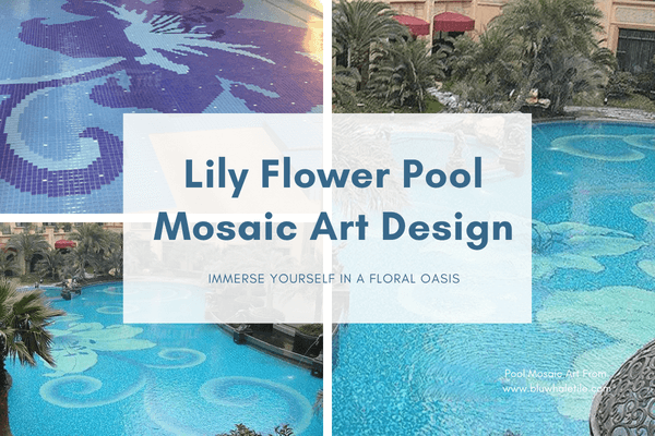 flower pattern pool mosaic art at Bluwhale Tile