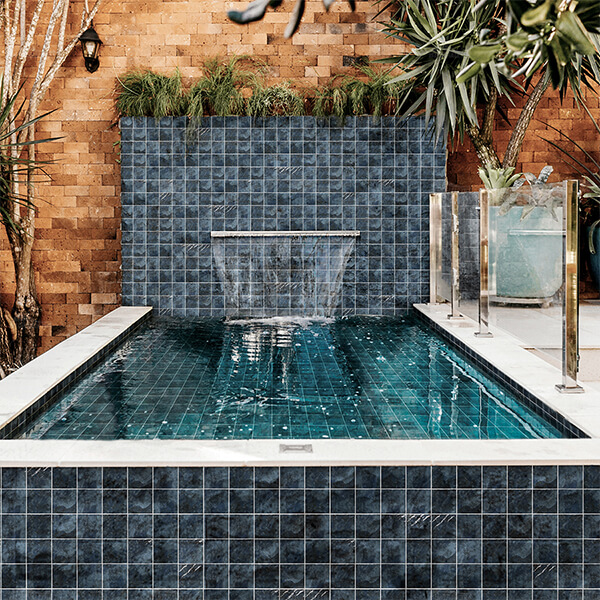 97x97mm ripple surface square inkjet porcelain pool tile for spa pool