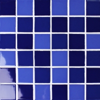 48x48mm Square Glazed Porcelain Mixed Cobalt Blue BCK008-Mosaic tile, Ceramic mosaic, Pool tile, Dark Blue pool tiles wholesale