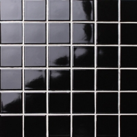Clássico preto brilhante BCK102-Azulejo de mosaico, Mosaico cerâmico, Telha preta para parede, Backsplash de mosaico preto