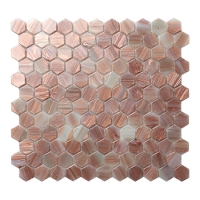 1 Inch Hexagon Matte Hot Melt Glass Orange BGZ032-Hexagon Mosaic, Hexagon Tile, Kitchen Hexagon Mosaic