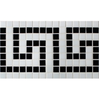 Bordure Noir Blanc BGEB006-Carreaux de mosaïque, Bordure en mosaïque de verre, Carreaux de mosaïque de bord de piscine