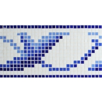 Border Blue Mix Fusion BGAB003-Tuile de mosaïque, Bordure en mosaïque de verre, Bordure de tuile décorative, Tuile de bordure pour piscine