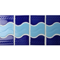 Border Blue Mix BCZB003-Tuile de mosaïque, Bordure de tuile en céramique, Bordure de carrelage pour salle de bain, Bordure de tuile de piscine