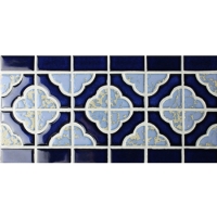 Frontière, bleu, fleur, motif, BCZB007-Mosaïque, carreau, mosaïque, frontière, tuile, frontière, modèles ...