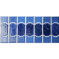 Mezcla de azulejos de borde azul BCZB008-Azulejo de borde, Azulejo de cerámica, Azulejo de línea de flotación para piscina, Azulejo de línea de flotación