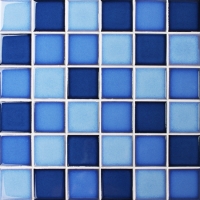Fambe Blue Blend BCK012-Azulejo de mosaico, Mosaico cerâmico, Azulejos azuis da associação, Azulejos de mosaico da associação de cristal