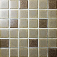 48x48mm Square Glossy Crystal Glazed Porcelain Mixed Brown BCJ001-Mosaic tile, Ceramic mosaic for kitchen, Crystal ceramic mosaic, Pool ceramic mosaic 
