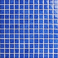 23x23mm Blossom Surface Square Glossy Porcelain Blue BCH611-Mosaic tiles, Ceramic mosaic for pool, Square Pool tiles, Crystal ceramic mosaic tiles