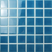48x48mm Ice Crackle Surface Square Glossy Porcelain Blue BCK605-Mosaic tile, Ceramic mosaic, Ice crack mosaic tile, Pool tile blue color