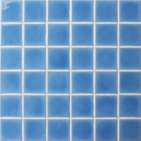 48x48mm Ice Crackle Surface Square Glossy Porcelain Blue BCK643-Pool tiles, Ceramic mosaic tile, Crackle swimming pool mosaic tiles