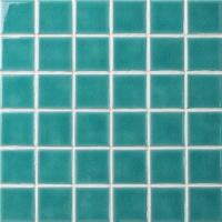 48x48mm Ice Crackle Surface Square Glossy Porcelain Green BCK711-Pool tile, Pool mosaic, Ceramic mosaic, Ceramic mosaic factory
