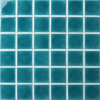 48x48mm Ice Crackle Surface Square Glossy Porcelain Green BCK712-Pool tile, Pool mosaic, Ceramic mosaic, Ceramic mosaic wholesale