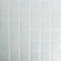 48x48mm Heavy Ice Crackle Surface Square Glossy Porcelain White BCK203-Mosaic tiles, Ceramic mosaic, White swimming pool tiles