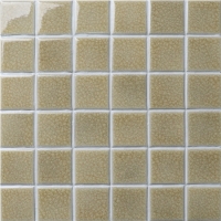 48x48mm Heavy Ice Crackle Surface Square Glossy Porcelain Brown BCK502-Mosaic tile, Ceramic mosaic, Brown mosaic backsplash, Mosaic for pool design