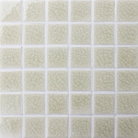 48x48mm Heavy Ice Crackle Surface Square Glossy Porcelain Beige BCK503-Mosaic tiles, Ceramic mosaic, Porcelian mosaic floor tiles, Pool tiles China supplies