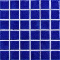 48x48mm Heavy Ice Crackle Surface Square Glossy Porcelain Blue BCK653-Pool tiles, Ceramic mosaic, Mosaic pool walls