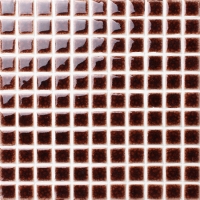 23x23mm Heavy Ice Crackle Surface Square Glossy Porcelain Brown BCI928-Mosaic tile, Ceramic mosaic, Heavy crackle mosaic tile, High quality pool tiles