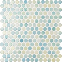 Mélange rond bleu Penny BCZ002-Carreaux de mosaïque, Carreaux de mosaïque en céramique, Fournisseurs de mosaïque ronde Penny