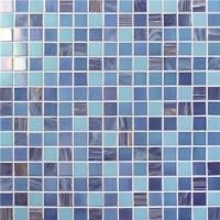 Línea azul de lujo BGE001 del oro de la mezcla-Azulejos de piscina, Azulejos de mosaico de vidrio, Mosaico de vidrio backsplash