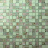 20x20mm Square Matte Hot Melt Glass Iridescent Green BGE003-Pool mosaic, Glass mosaic tiles, Glass mosaic kitchen backsplash