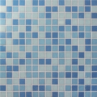 20x20mm Square Hot Melt Glass Iridescent Blue Mix BGE013-Pool tiles, Glass mosaic, Glass mosaic tile sheets