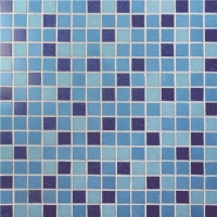 Carré Bleu Mixte BGE015-carreaux de piscine, Piscine mosaïque, mosaïque de verre, mosaïque en verre pour salle de bains