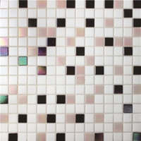 20x20mm Square Hot Melt Glass Iridescent Mixed Color BGE016-Pool tile, Pool mosaic, Glass mosaic, High quality glass mosaic