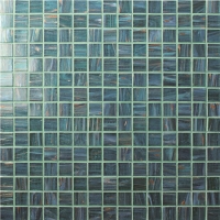 Quadrado Verde BGE702-Telha de piscina, Mosaico de piscina, Mosaico de vidro, Mosaico de vidro azulejo iridescente