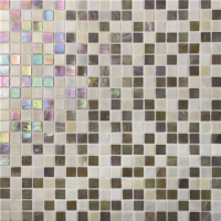 15x15mm Sauqre Hot Melt Glass Jade Iridescent BGC008-Mosaic tile, Glass mosaic, Glass mosaic pool tile, Iridescent glass mosaic tile sheets