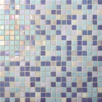 15x15mm Sauqre Hot Melt Glass Jade Iridescent Mixed Blue BGC010-Mosaic tile, Glass mosaic , Glass mosaic pool tile China, Pool glass mosaic tile sale