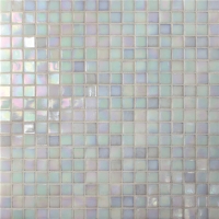 15x15mm Square Hot Melt Glass Iridescent White BGC016-Pool tile, Pool mosaic, Glass moaic, 15mm Glass mosaic tile