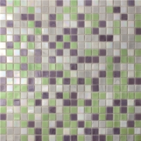 Carré Violet Mix Vert BGC020-Tuile de piscine, Tuile de piscine, Tuile de mosaïque en verre, Tuile de mosaïque en verre