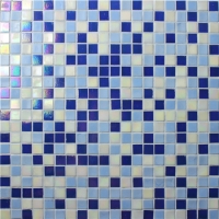 Cuadrado Azul Mix BGC021-Baldosa de piscina, Mosaico de piscina, Mosaico de vidrio, Muro de mosaico de vidrio